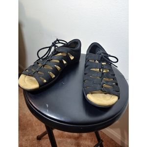 6.5, Earth Spirit Sandals, black, lace up